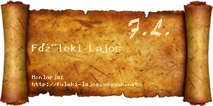 Füleki Lajos névjegykártya
